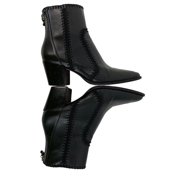 Alexandre Birman Benta Pieced Bootie Black Leather Ankle Sz 6.5/7 US 37 EU $750 - Picture 11 of 16